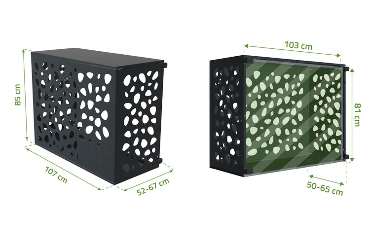Abmessungen einer Sichtschutzverkleidung