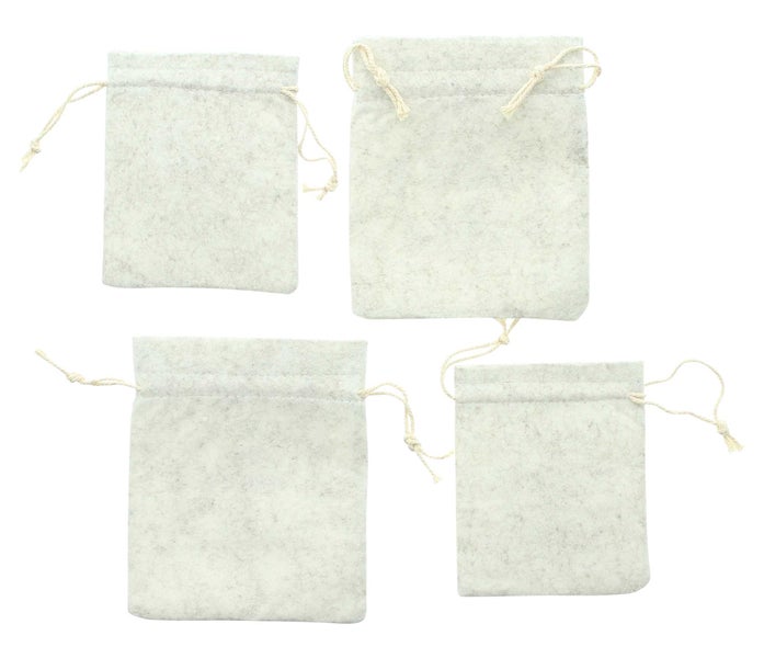 FRANK FLECHTWAREN | Geschenkbeutel Frohe Weihnachten, 4er Set, 11 x 13 cm, 14 x 17 cm, POLYESTER, BAUMWOLLE