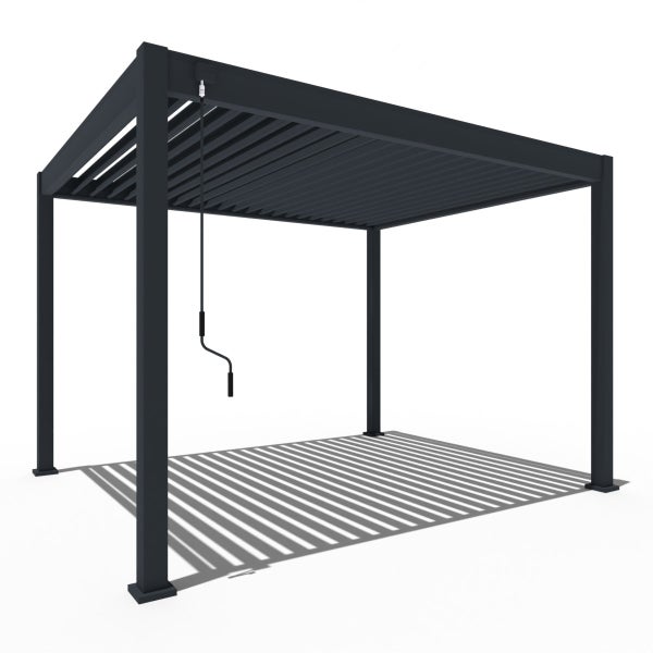 Weide Classic Alu-Stahl Pavillon 3 x 3,6 M Anthrazit Pergola Freistehend mit Pfostenstärke 11,6 cm x 11,6 cm