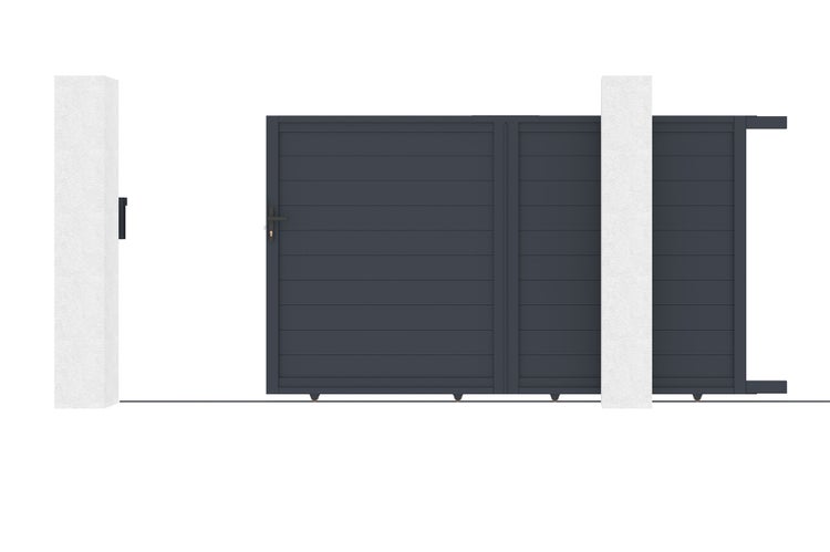 Schiebetor aus aluminium 3m EIGER H.180cm grau
