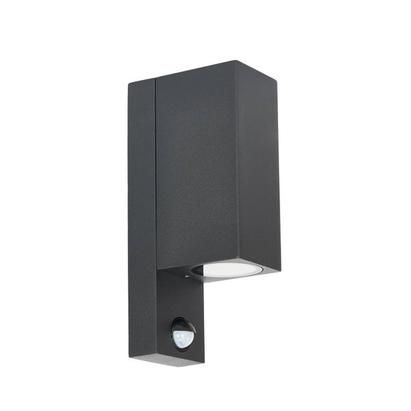 PRIOS Tetje mit Bewegungsmelder (Modern) in Schwarz aus Aluminium (2 flammig, GU10)