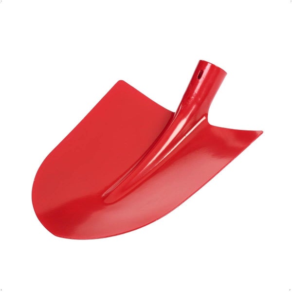 Rotes Frankfurter Schaufelblatt aus Stahl ohne Stiel.