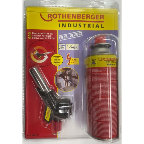 Rothenberger Industrial Gasbrenner mit RoButan Gaskartusche zum Weich- und Hartlöten.