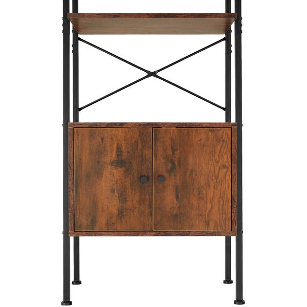 Leiterregal tectake Brentwood inklusive Kippschutz, 57,5 x 34 x 173 cm Industrial Style Industrial Holz dunkel, rustikal