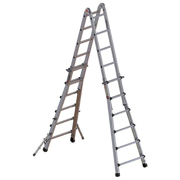 Mehrzweckleiter aus Aluminium im A-Stand