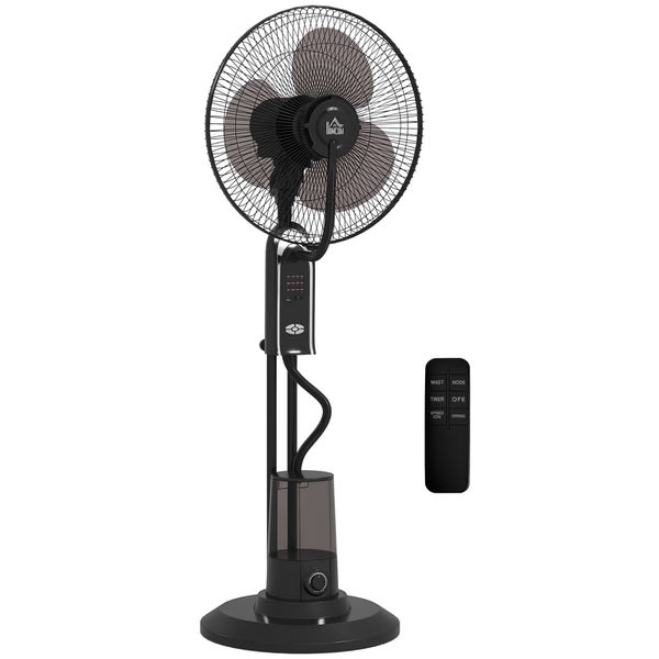 Homcom Standventilator mit Sprühnebelfunktion, integriertem Wassertank und Fernbedienung.