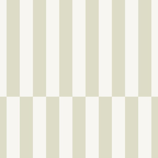 Tapete mit vertikalem Streifenmuster, zweigeteiltes Design mit versetzter Streifenanordnung.