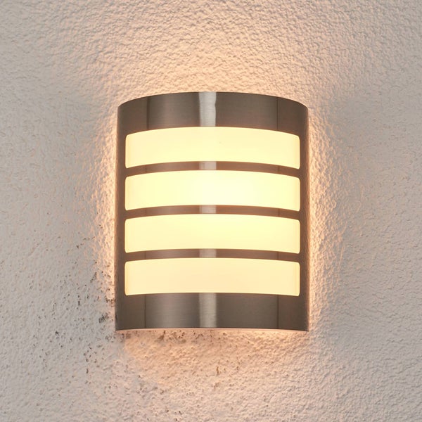 Lindby Edelstahl Wandlampe aussen, Wandleuchte außen IP44 Außenbeleuchtung Wand Hof Garten Terrasse Balkon Aussenwandleuchte
