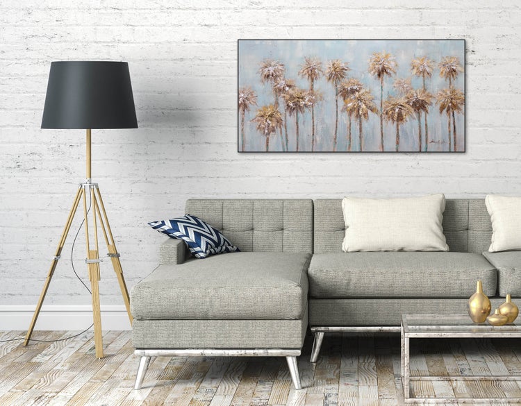 Handgemaltes Gemälde Acrylfarbe 120x60cm Blau
