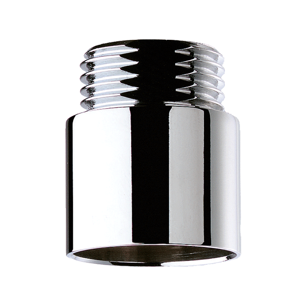 Verchromter Adapter für Wasserhähne mit Außengewinde für Sanitäranschlüsse.