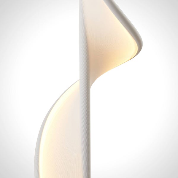 Lucande LED Stehlampe Edano dimmbar (Modern) in Weiß aus Textil (1 flammig, ) - Stehleuchte Floor Lamp Standleuchte Wohnzimmerlampe Wohnzimmerleuchte