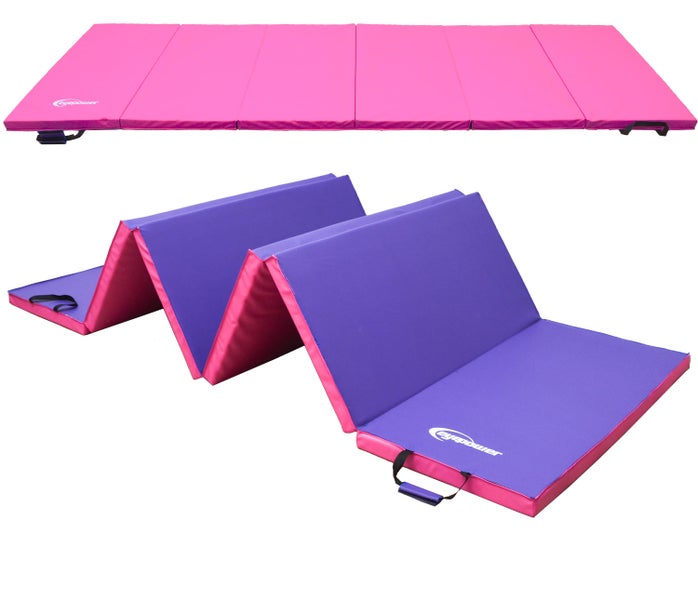 300x100 Klappbare Gymnastikmatte - 5cm dicke Turnmatte Pink Aubergine