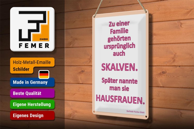 Blechschild Spruch 20x30cm Zu einer Familie gehörten