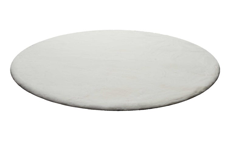Teppich Rund Weiß kuschelig & flauschig Vita Homie Living 100 cm rund