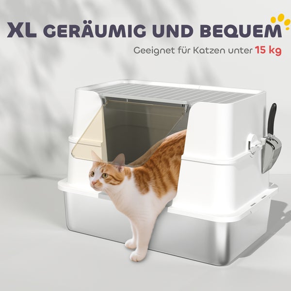 XL Katzentoilette mit Katze