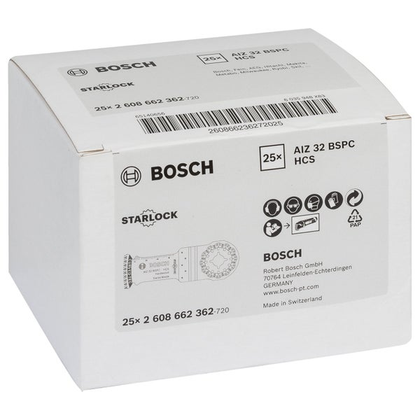 Bosch Starlock Sägeblätter Set, 25 Stück, Verpackung