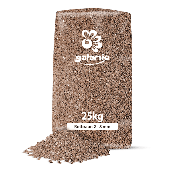 Galamio Lavamulch Rotbraun 2 - 8 mm 25kg x 40 Sack 1000kg Palette