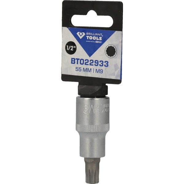 BRILLIANT TOOLS 1/2 Vielzahn-Bit-Stecknuss 55 mm lang M9 - BT022933