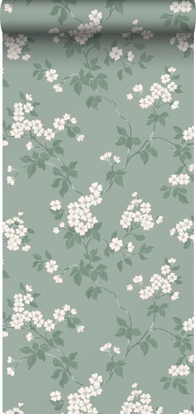 Duro Tapete Blumen Grün - 53 cm x 10.05 m - 661148