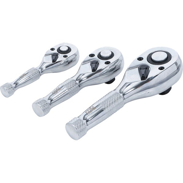 BGS Mini-Umschaltknarren-Satz 6,3 mm (1/4) / 10 mm (3/8) / 12,5 mm (1/2) 3tlg. - 215