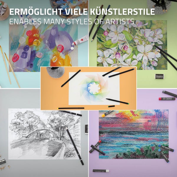 ECD Germany 127-Teiliges Malset mit Holzkoffer, Malkoffer für Kinder, XXL Malkasten, Kunst- und Zeichenset, Acrylfarben Aquarellfarben Buntstifte Pastellstifte Fineliner Bleistifte Pastell & Zubehör