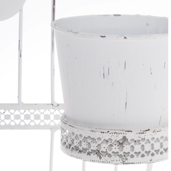 Wand-Blumentöpfe Vintage Birds Metall antik weiß