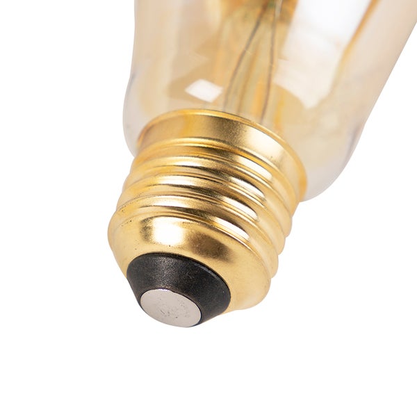 Detailaufnahme eines E27 Sockels eines Leuchtmittels.