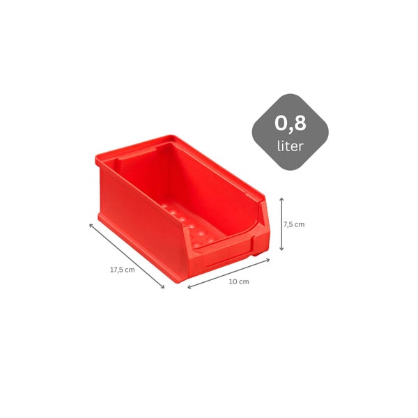 PROREGAL Trägersystem Rote Systemplatte mit 45 x Roten Sichtlagerboxen 2.0 Maße H x B 50 x 100 cm Sichtlagerbox Sichtlagerbehälter