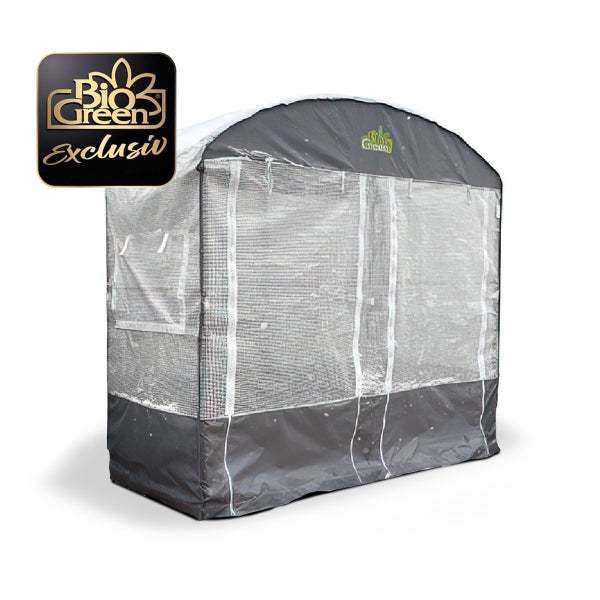 Tischleuchte mit rotem Keramikfuß und Lampenschirm