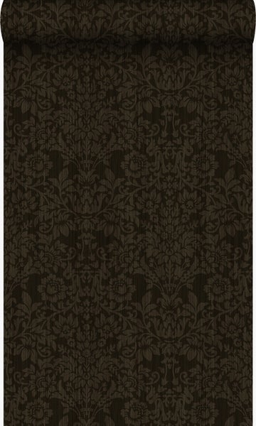 Tapetenrolle mit dunklem floralem Muster