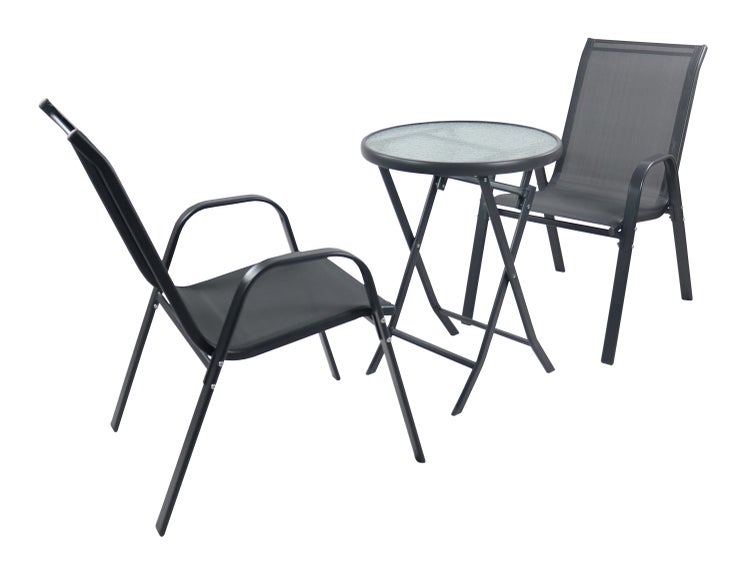 3tlg Balkonset Gartenmöbel Stapelstühle Set Sonlas