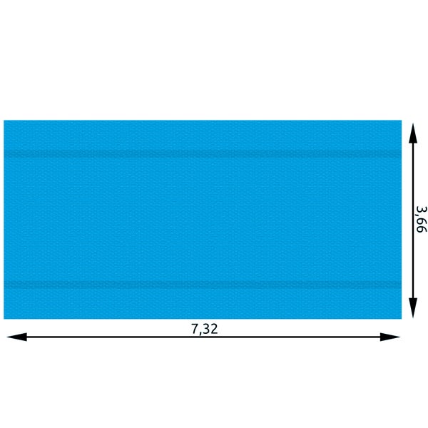 Poolabdeckung tectake  366 x 732 cm rechteckig und selbstschwimmend blau