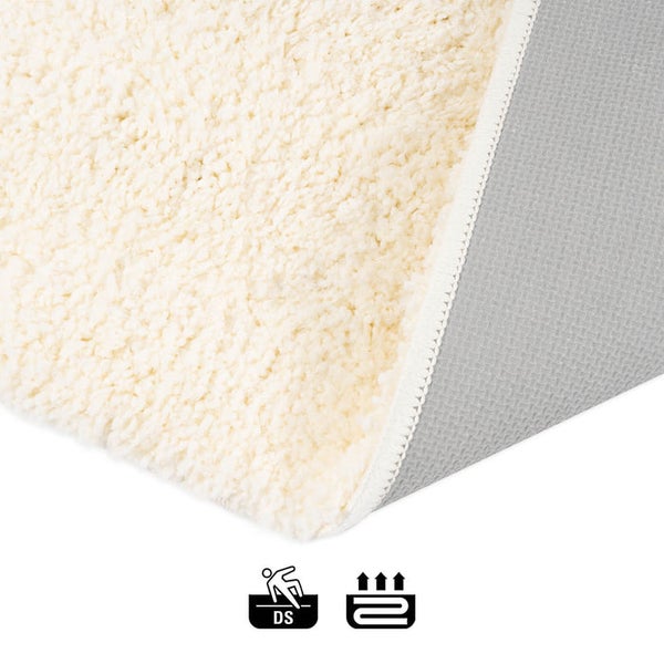 FLOORDIREKT Badematte Sky Soft - Reckteckig - Rutschhemmende Rückseite - Creme - 60 x 100 cm