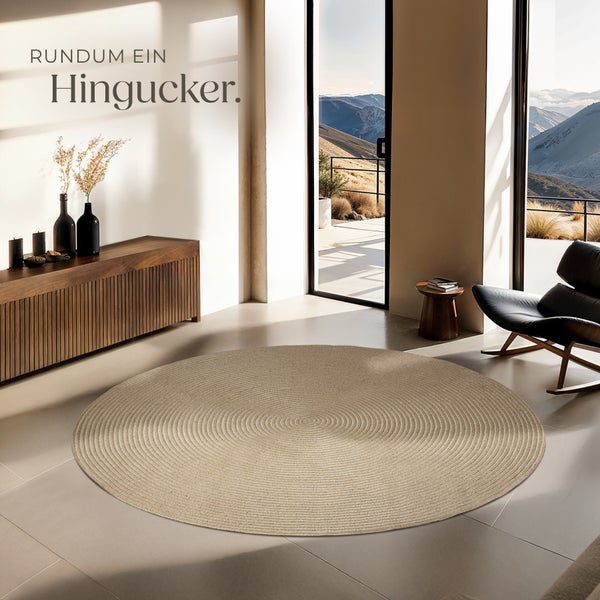 Geflochtener Teppich tectake strapazierfähig und pflegeleicht Ø 160 cm Ø 160 cm