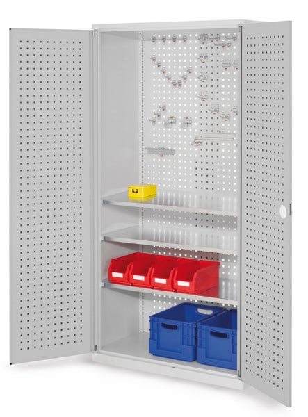 Werkstattschrank mit Regalböden und Lochwand