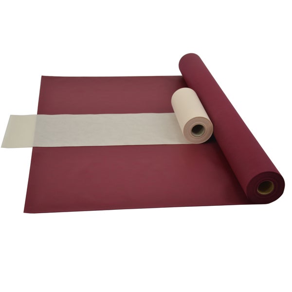 Sensalux Kombi-Set 1 Tischdeckenrolle 1m x 25m bordeaux + Tischläufer 30cm creme