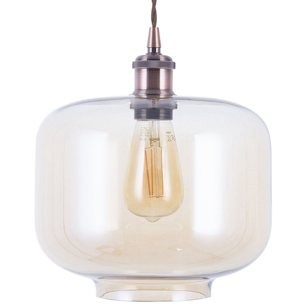 Hängeleuchte Glas kupfer Trommelform LANATA