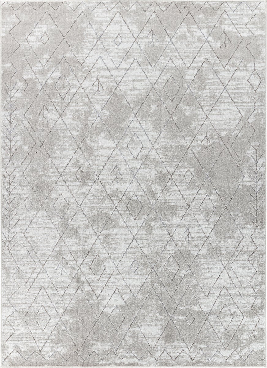 Etnhischer Berber Teppich - Weiß/Grau - 200x275cm - FABIA