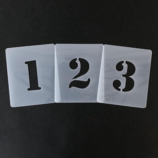 QBIX Zahlenschablonen Set - 10 x 8,5 cm - Zahlen & Symbole - Zahlen sind 5 cm hoch