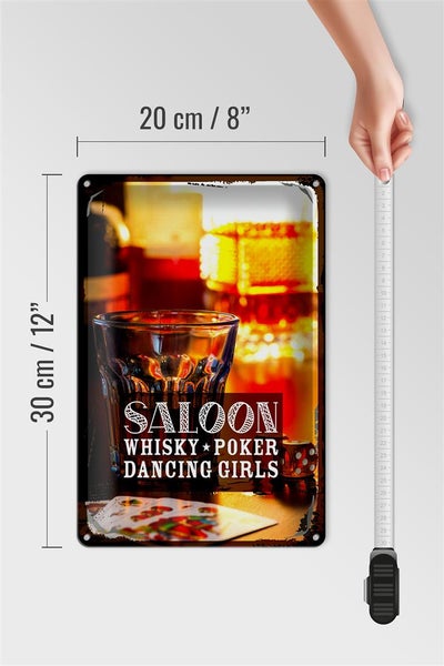 Blechschild Spruch Saloon Whisky Poker Zigarre Girls 20x30cm