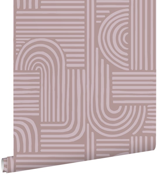 ESTAhome Tapete 3D-Muster hell mauve-violett - 50 x 900 cm - 131488