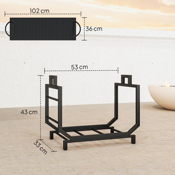 Brennholzregal mit Abmessungen