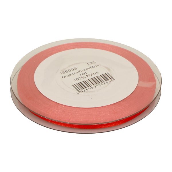 Organzaband, 6 mm breit, 50 m lang