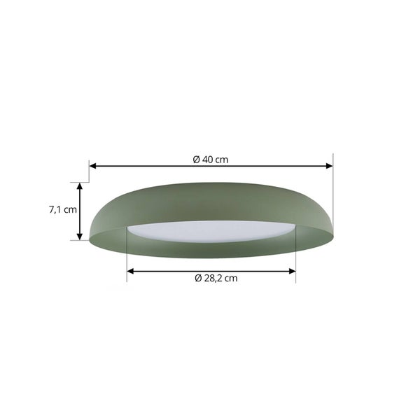 Lindby LED Deckenleuchte Florie (Modern) in Grün (1 flammig, ) - Lampe Deckenlampe Wohnzimmerleuchte