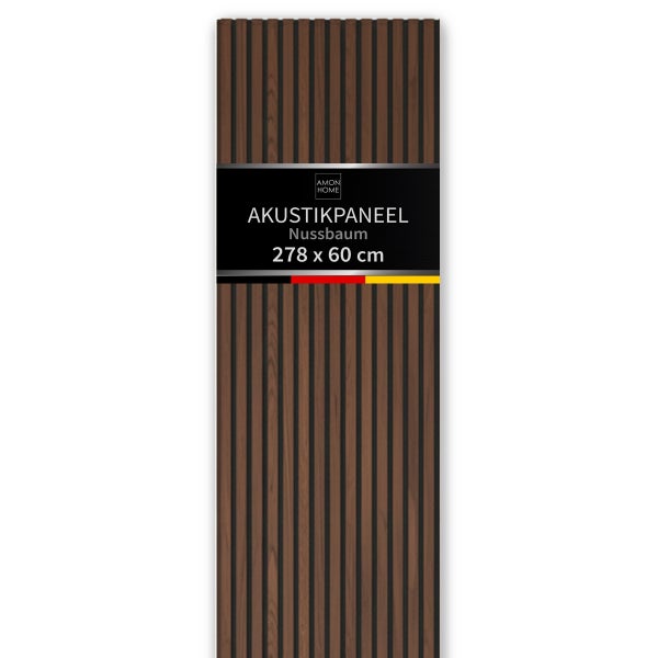 Akustikpaneel Nussbaum, Maße 278 x 60 cm