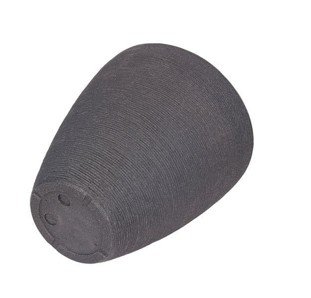 BigDean Pflanzkübel in Grau Granitstein-Optik - Rillentopf rund - 39x31cm - Outdoor Blumenkübel groß - Übertopf für Innen & Außen - Pflanzentopf