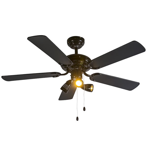 Deckenventilator mit Beleuchtung und fünf Flügeln inklusive Zugschalter