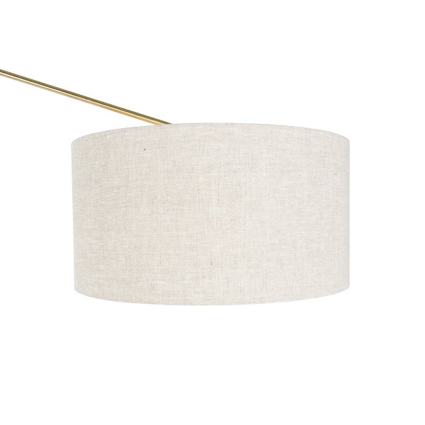 Textiler Lampenschirm mit goldener Halterung für Innenräume