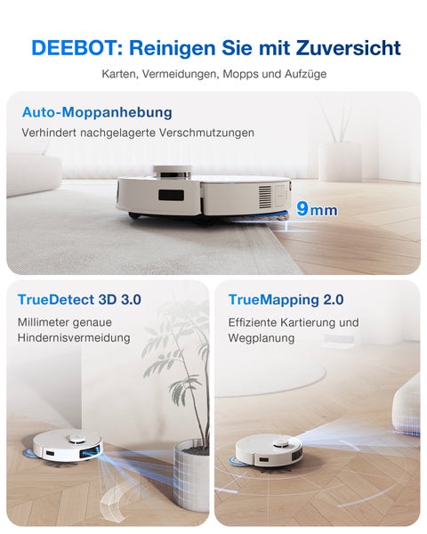 Nass-Trocken-Saugroboter ECOVACS  DEEBOT T30 PRO OMNI Silver mit Mini OMNI Station