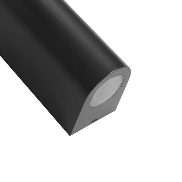PRIOS Wandleuchte außen Irfan (spritzwassergeschützt (Modern) in Schwarz (2 flammig, GU10) - Außenwandleuchten Wandlampe Led Außenlampe Outdoor für Außenwand/Hauswand